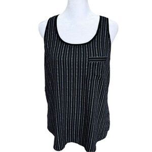 Ann Taylor LOFT Factory Sleeveless Flowy Print Lightweight Pocket Blouse Top. XS